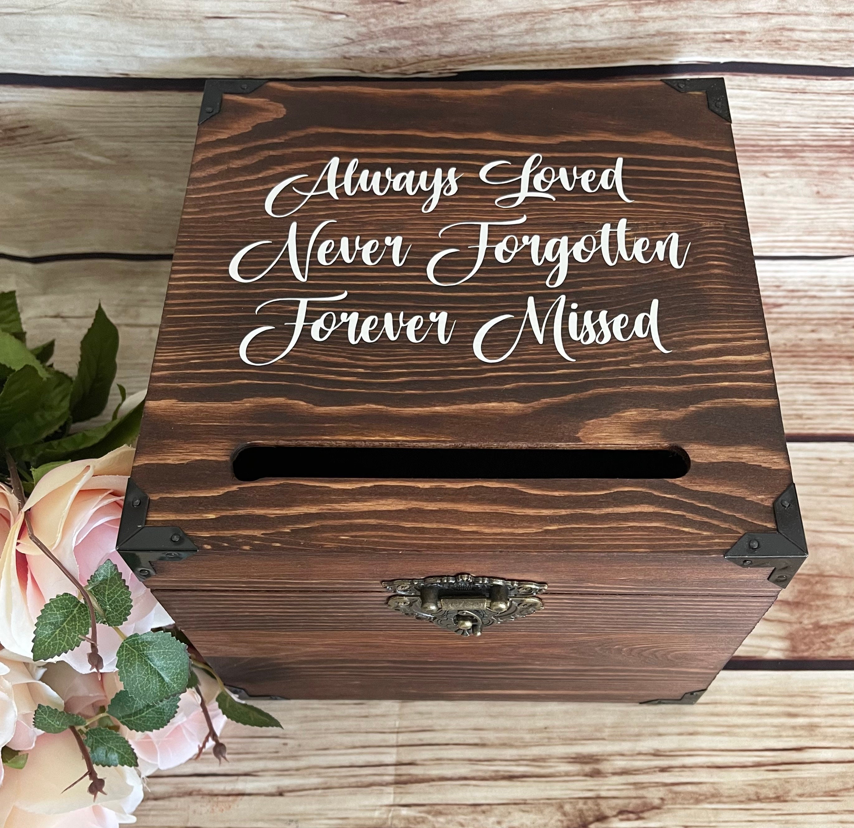 Wedding Card Box With Slot Option Engraved Wood Card Box 