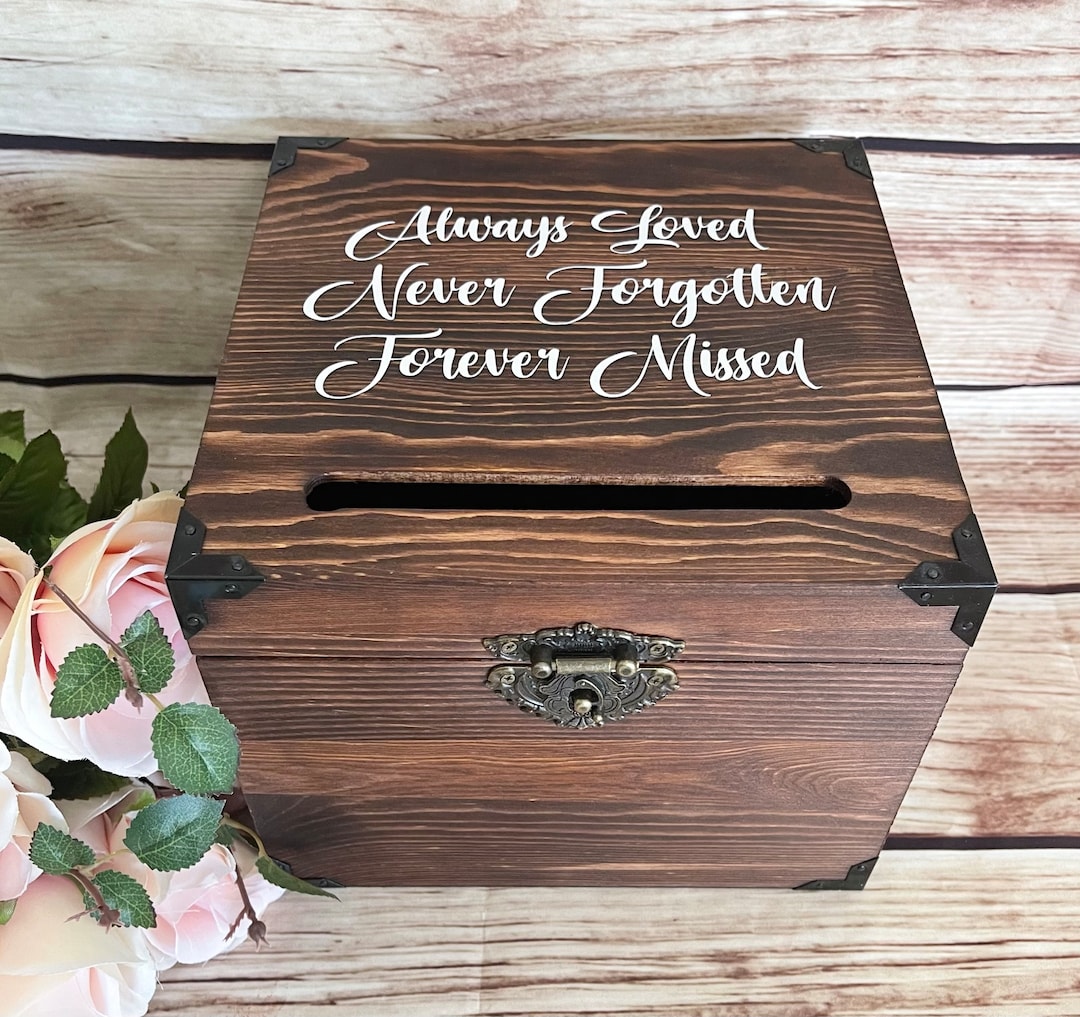Memorial Card Box With Slot Option, Celebration of Life Card Box