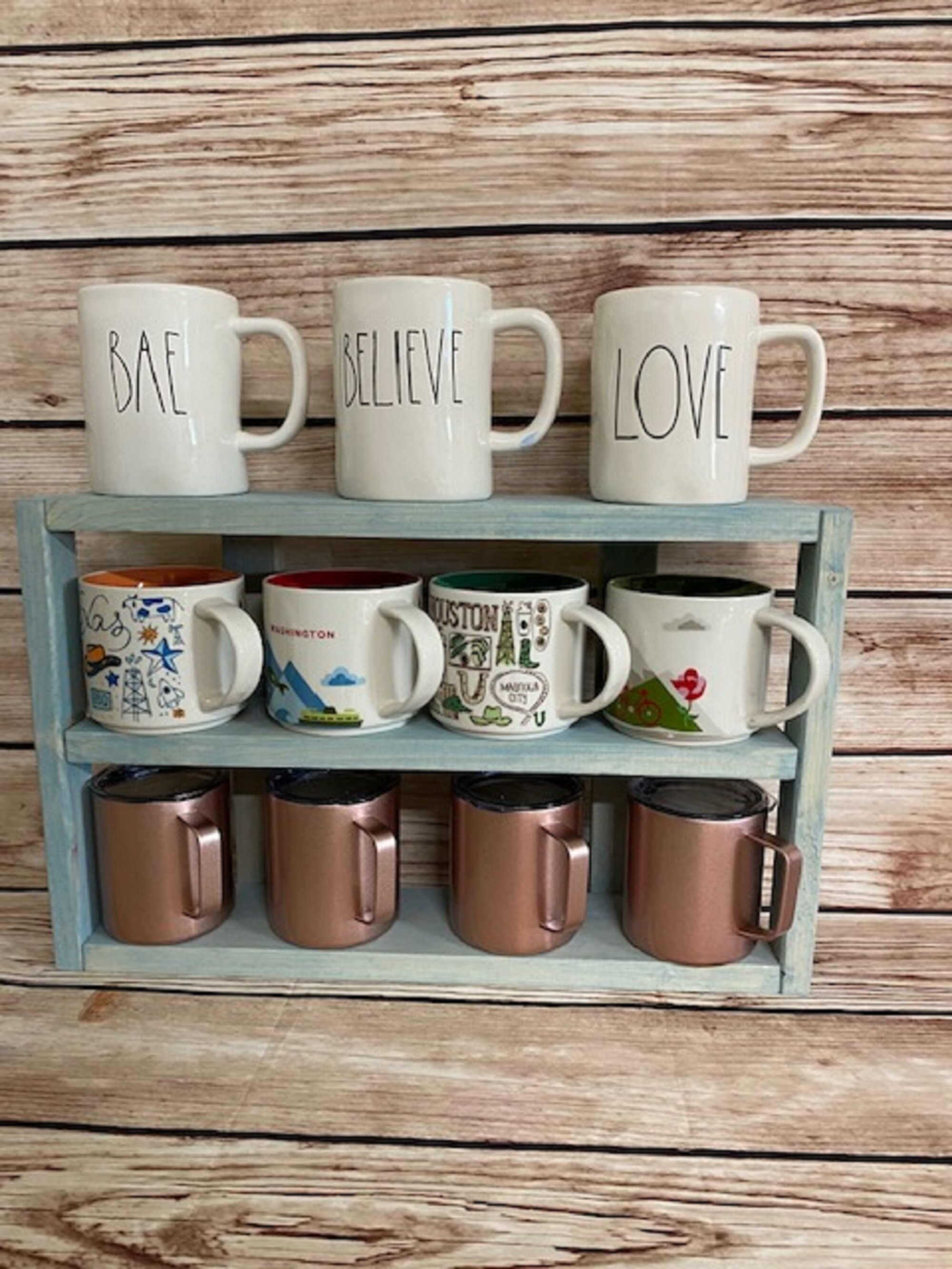 YACSNBF Brass Mug Hooks - Vintage Coffee Cup Display Stand, Countertop Teacup Storage For Restaurants & Home