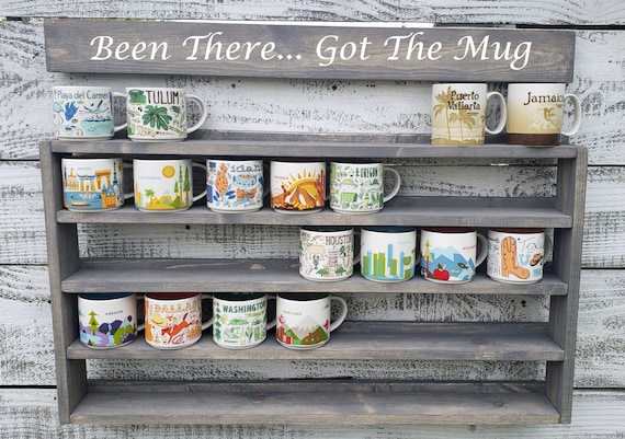 XL Coffee Mug Rack Shelf - You Are Here - Been There Mugs - Etsy