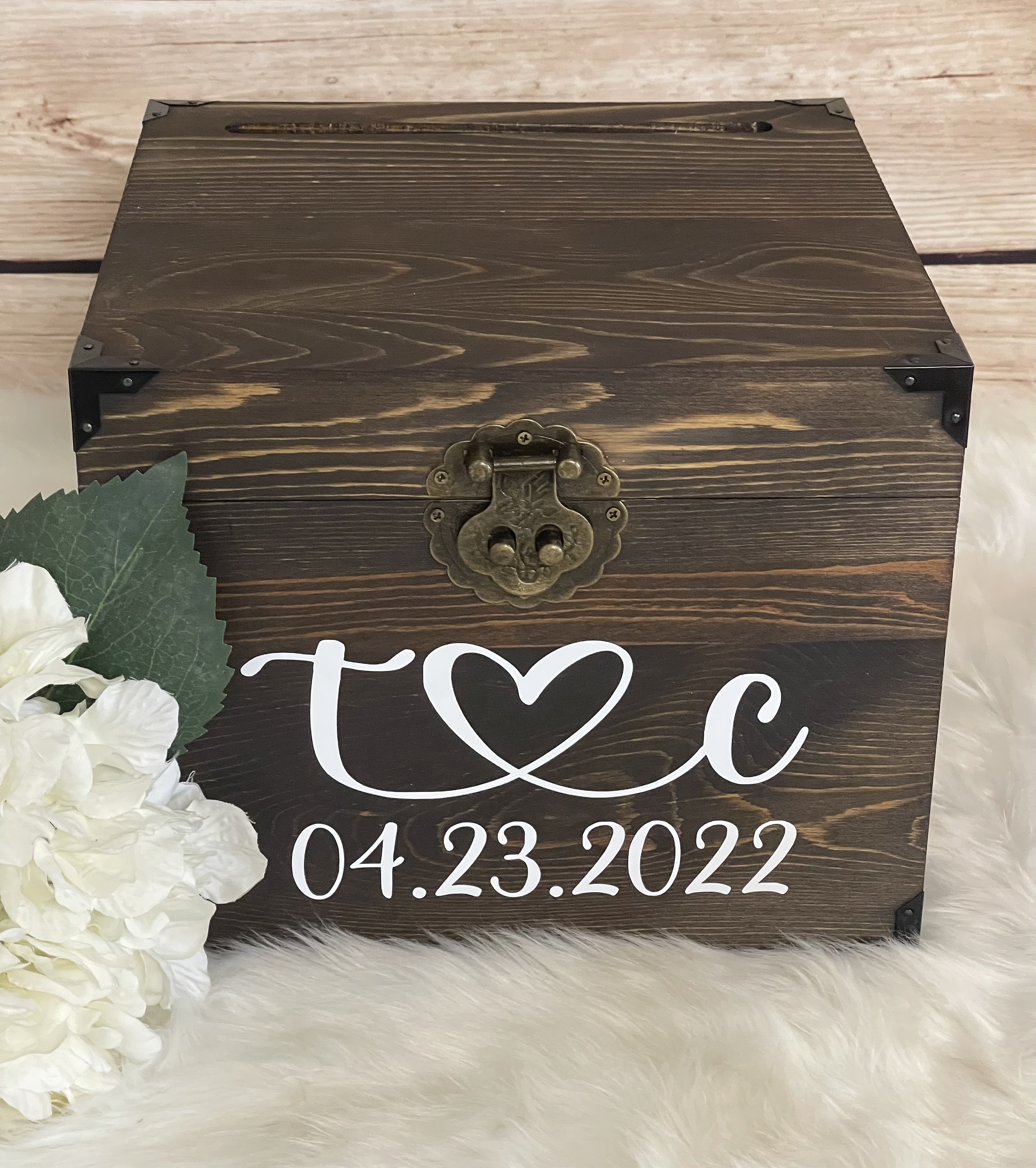 Wedding Card Box with Slot Treasure Chest Card Box Rustic Wedding Card Box Wedding Card Box Rustic Card Box Reception Box