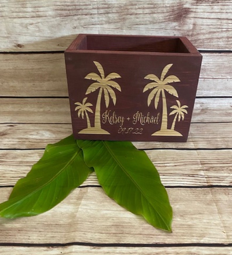Personalized Wedding Card Box Wedding Card Box Palm Tree Etsy