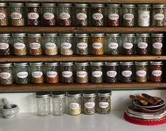 Spice Rack - Mason Jar Spice Rack - 8 Ounce Spice Jar Display - Kitchen  Organization - Spice Organization - Kitchen Essentials - Cooking