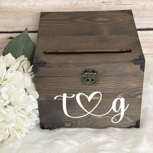 Personalized Rustic Wedding Card Box with Slot