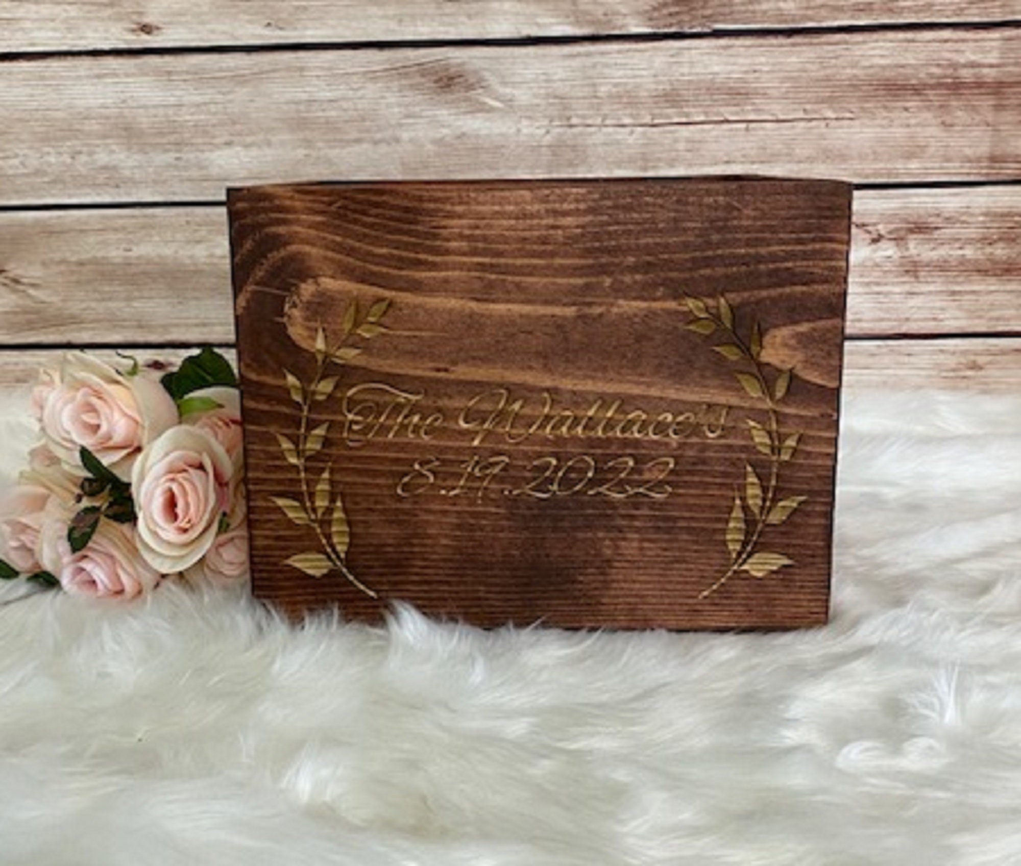 Wood Wedding Card Box Wedding Card Box Monogram Card Box Etsy