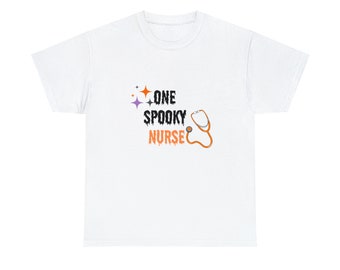 不気味なナースのコットンTシャツ ハロウィンシャツ| ハロウィンギフト| お母さんへのギフト|