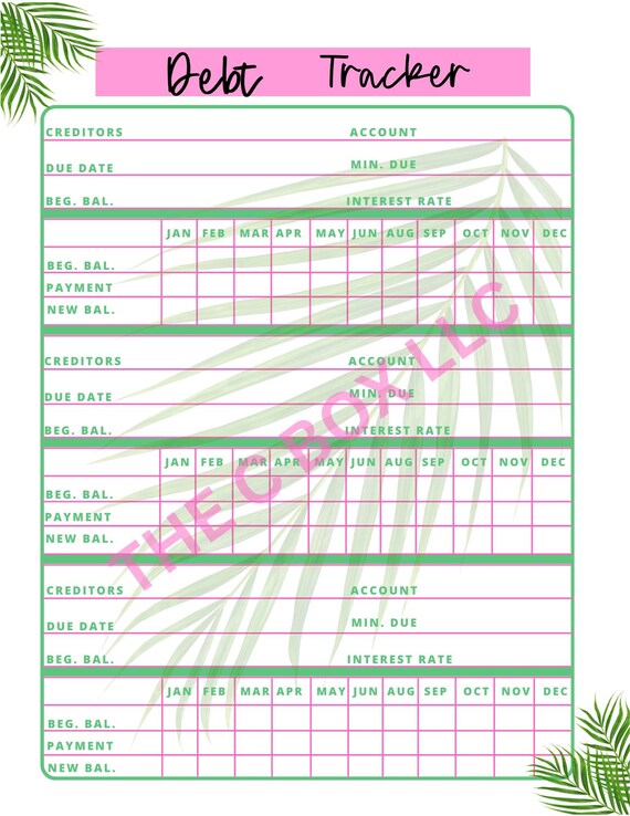 Debt Tracker| Debt Planner Digital Download| Instant Download| Habit Planner| Habit Tracker| Debt Calculator| Debt Payoff| Expense Tracker