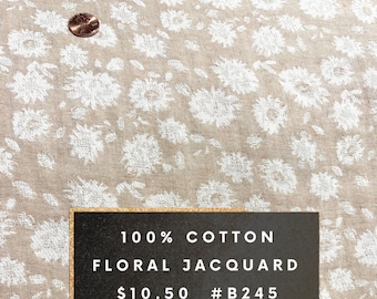100% Cotton Floral Jacquard #B245 Minimal shrink and wrinkling