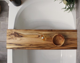 Teak wood bath caddy