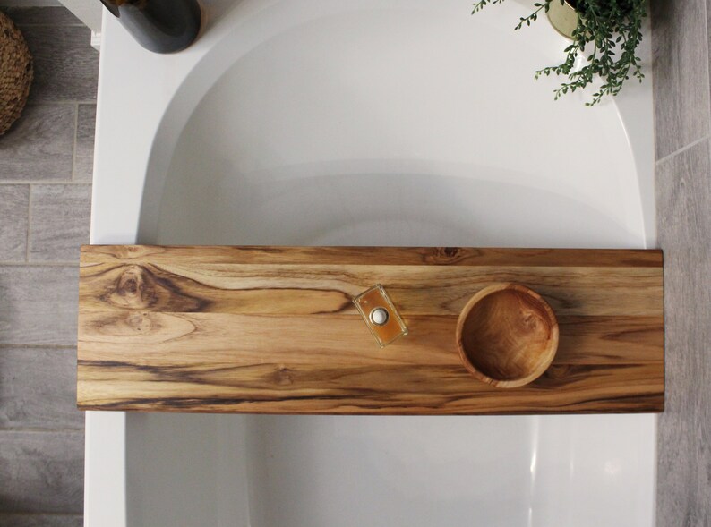 Teak Wood Bath Caddy Etsy