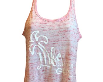 Flowy Racerback Tank Top, Shirt Ladies Tank Top, Vacation Shirt, Beach Shirt, Blue, Pink, Marble