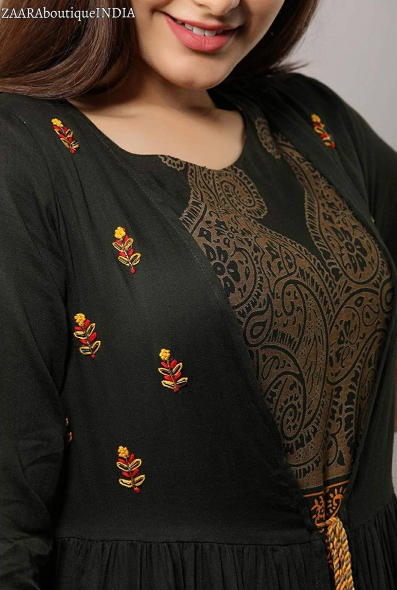 Ethnic Dress Indian Boho Dress Anarkali Dress Anarkali Kurta With Jacket Womens Dresses