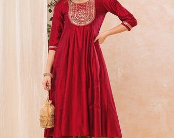 Anarkali Kurta | Womens Dresses | Indian Boho Dress | Women Party Dress | Anarkali Dress | Anniversary Gift | Indian Ethnic Dress