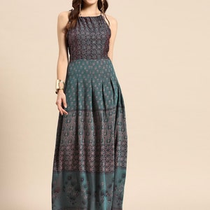Teal Maxi dress For Women | Womens Dresses | Indian Boho Dress | Women Party Dress | Indian Ethnic Dress | Plus Size Dress 3XL