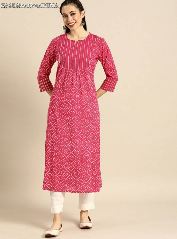 Cotton Kurta Plus Size Kurti for Women Hand Printed Kurti Indian Dress for  Women Gift for Her Indian Boho Dress 3XL 4XL -  Norway