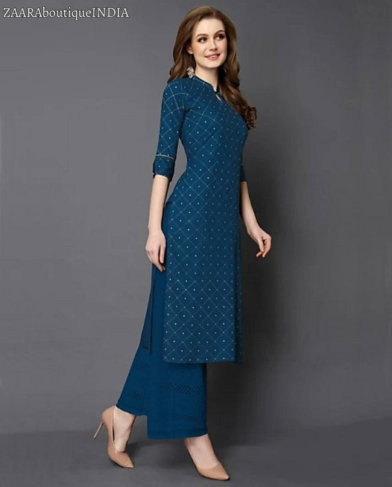 Party Wear Kurti Cotton Morpeach Embroidered Kurtis – Kajols - Indian &  Pakistani Fashion & Tailoring