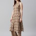 Women Maroon Cotton Sleeveless Kurta With 3/4Th Sleeve Beige Printed Front Open Kurta main image 1