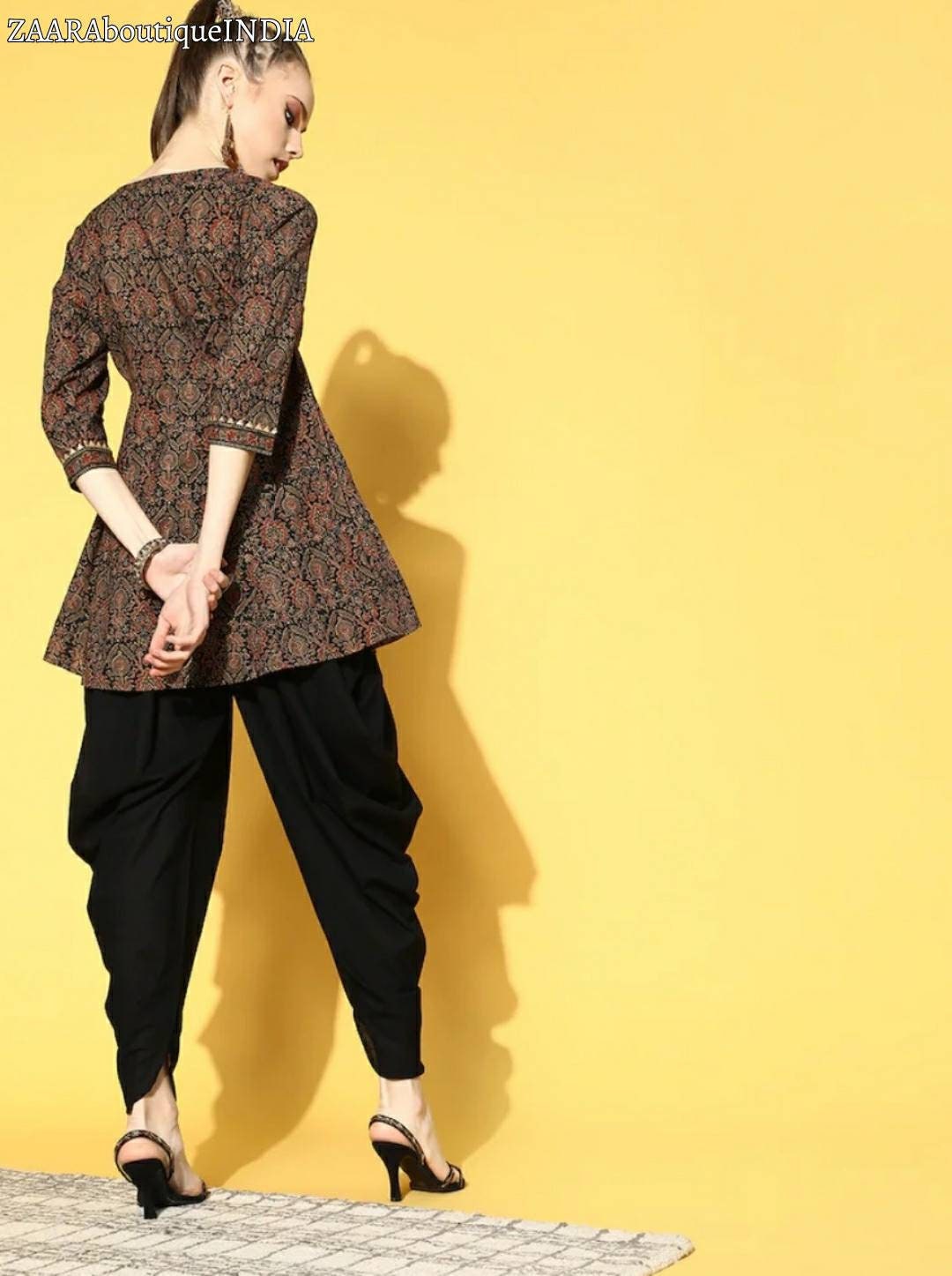 Attractive Trendy Short Angrakha Kurti With Dhoti Pant set