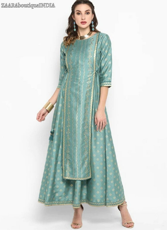 Designer Pure Cotton Embroidered A Line Dress – SNAZZYHUNT