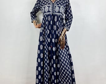 Anarkali Kurta | Hand Block Printed A-Line Kurta | Gift For Her | Indian Tunic | Kurtis For Women | Boho Dress | Indian Dress | Ethnic Wear