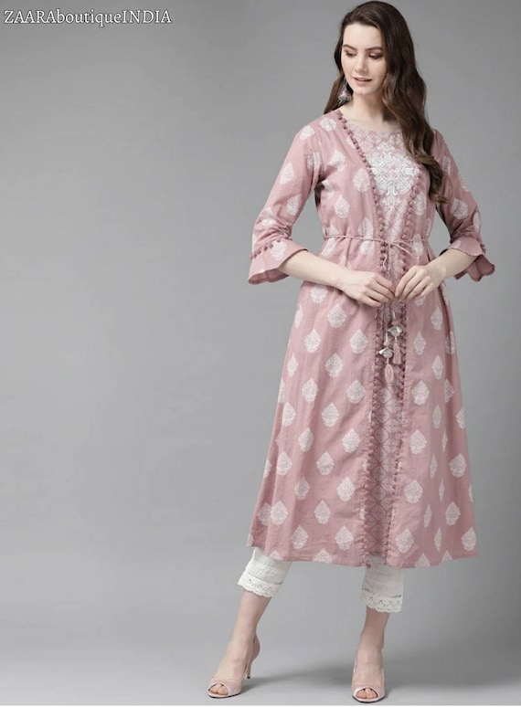 Order Bagru hand block printed pure cotton long kurti by whatsapp  +918875877278 | Punjabi outfits, Outfits, Kurti