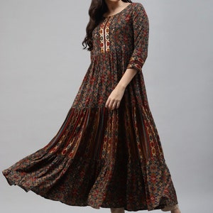 Anarkali Kurta | Maxi-jurk | Feestjurk dames | Anarkali-jurk | Jubileumcadeau | Indiase etnische jurk | Jurk | Boho-jurk