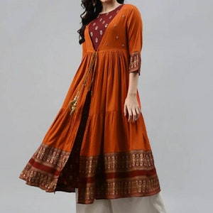 Anarkali Kurta With Jacket | Womens Dresses | Indian Boho Dress | Women Party Dress | Indian Ethnic Dress | Plus Size Dress 3XL 4XL