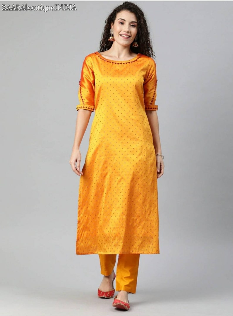 Indian Wedding Dress Indian Dress For Women Women Party Dress| Reception Haldi Dress Crafted Kurta And Trouser Set-Indian Ethnic Dress