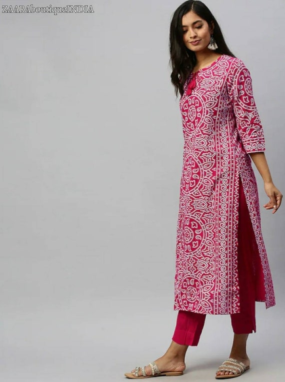 Buy Maroon Cotton Silk Printed Bandhani Angarkha And Palazzo Set For Women  by Samyukta Singhania Online at Aza Fashions.