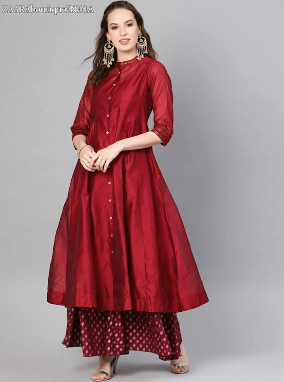 Buy Women Coat, Kashmiri Jacket, Kashmiri Embroidery, Traditional Jacket, Ethnic  Clothing, Indian Jacket, Floral Long Jacket, Winter Clothing Online in  India - … | Coats for women, Dress shirts for women, Kerala