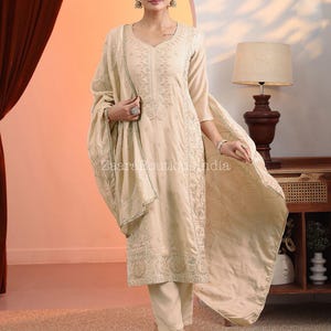 knee length dresses for ladies Women's Cream White Wide-Leg Trousers in Technical Fabric main image 1
