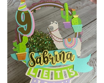 Custom Llama cake topper, llama birthday, llama cake stand, llama baby shower, llama party favor, llama party supplies, llama cake decor