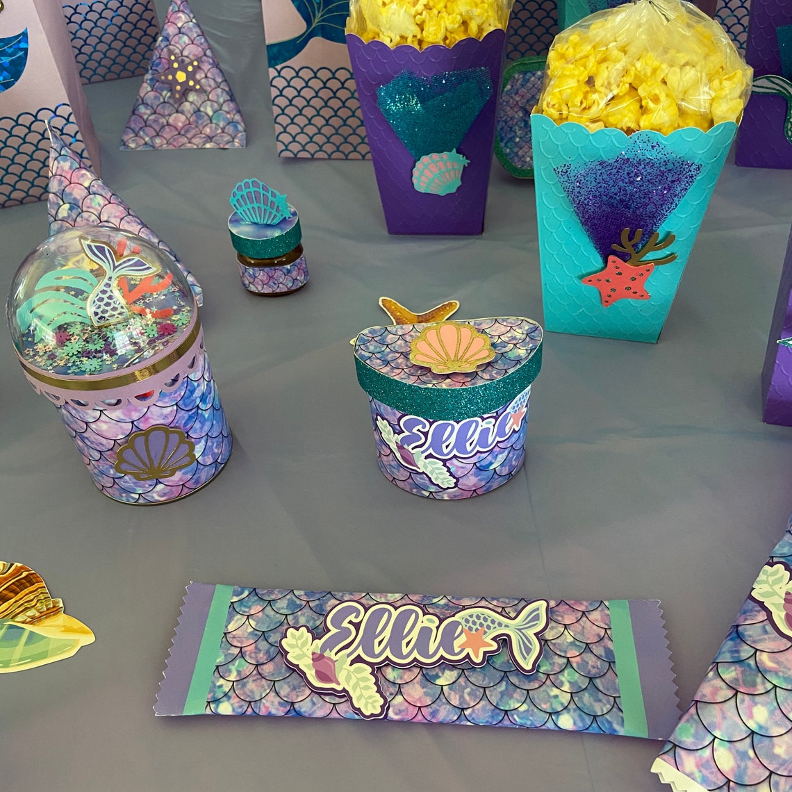 Mermaid Popcorn Boxes Custom Popcorn Box Mermaid Decor Etsy