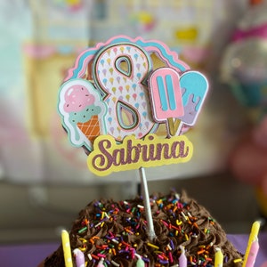 Ice Cream Cake Topper, Ice Cream Birthday Cake, Sweet Birthday, Ice Cream Party, Ice Cream Birthday, Summer Birthday Theme, Pool Party,