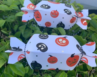 Halloween Candy Box, Trick or Treat Goody Bag, Handmade Cardstock
