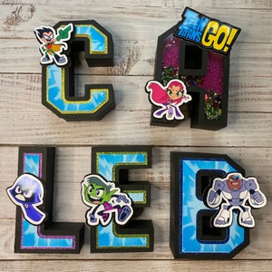 Teen Titans Go Decor for Superhero Theme Party Supplies, Teens titans go birthday party, Custom superhero party decor, Teens titans 3d