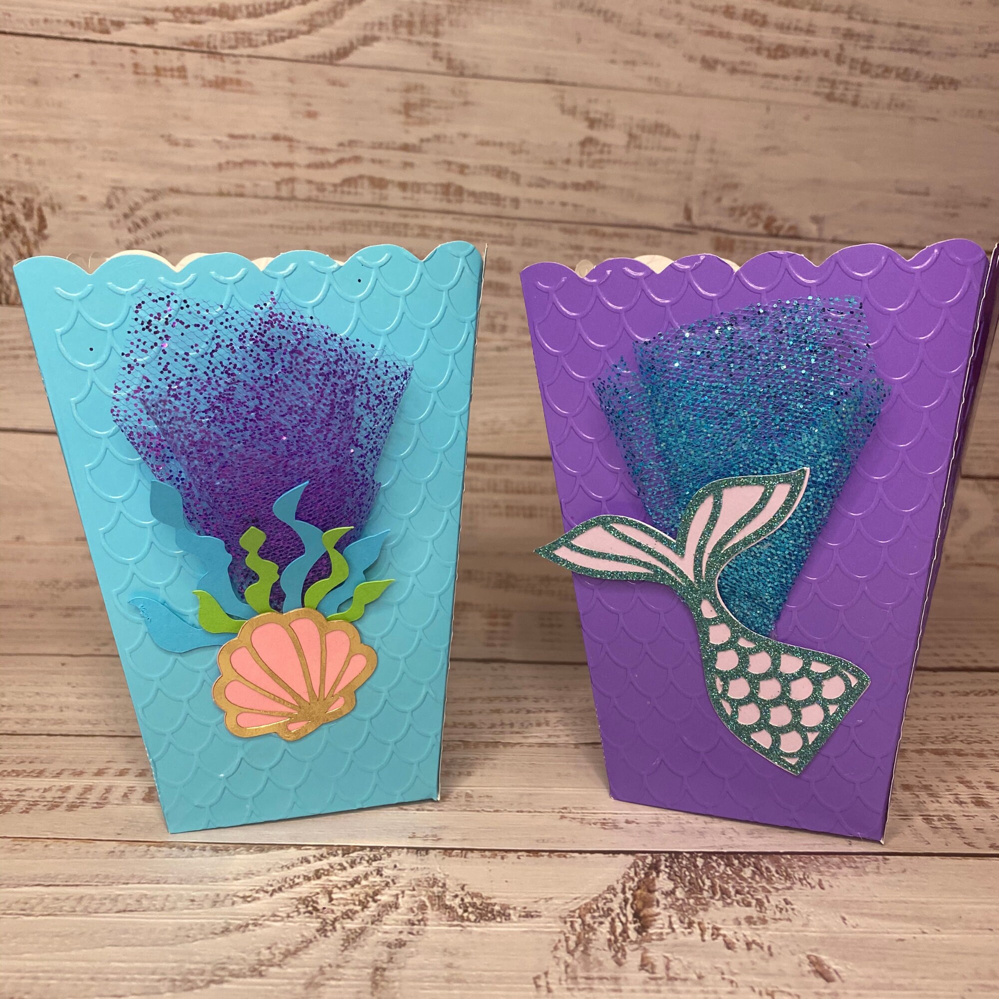 Mermaid Popcorn Boxes Custom popcorn box mermaid decor Etsy