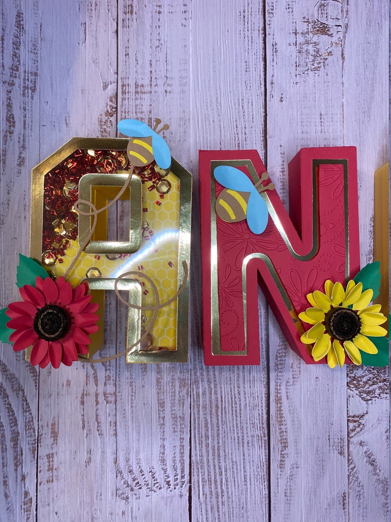 Sunflowers 3D Letters Custom 3D Letters Kids Bedroom Decor Etsy