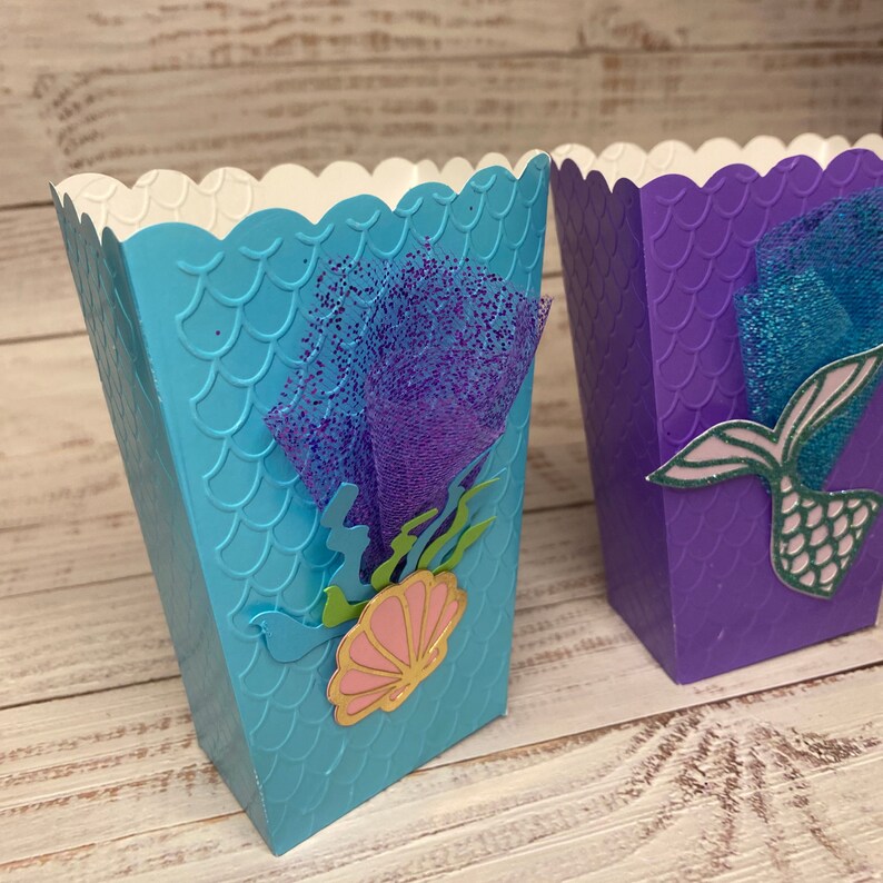 Mermaid Popcorn Boxes Custom popcorn box mermaid decor Etsy