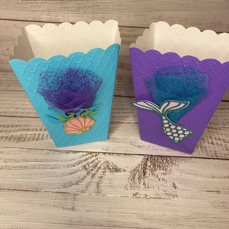 Mermaid Popcorn Boxes Custom popcorn box mermaid decor Etsy