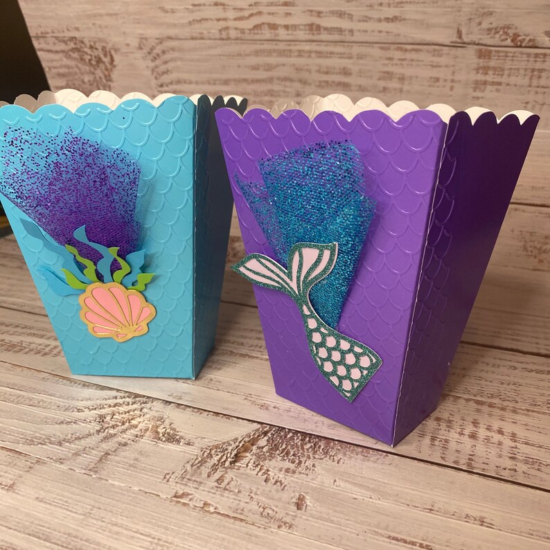 Mermaid Popcorn Boxes Custom popcorn box mermaid decor Etsy