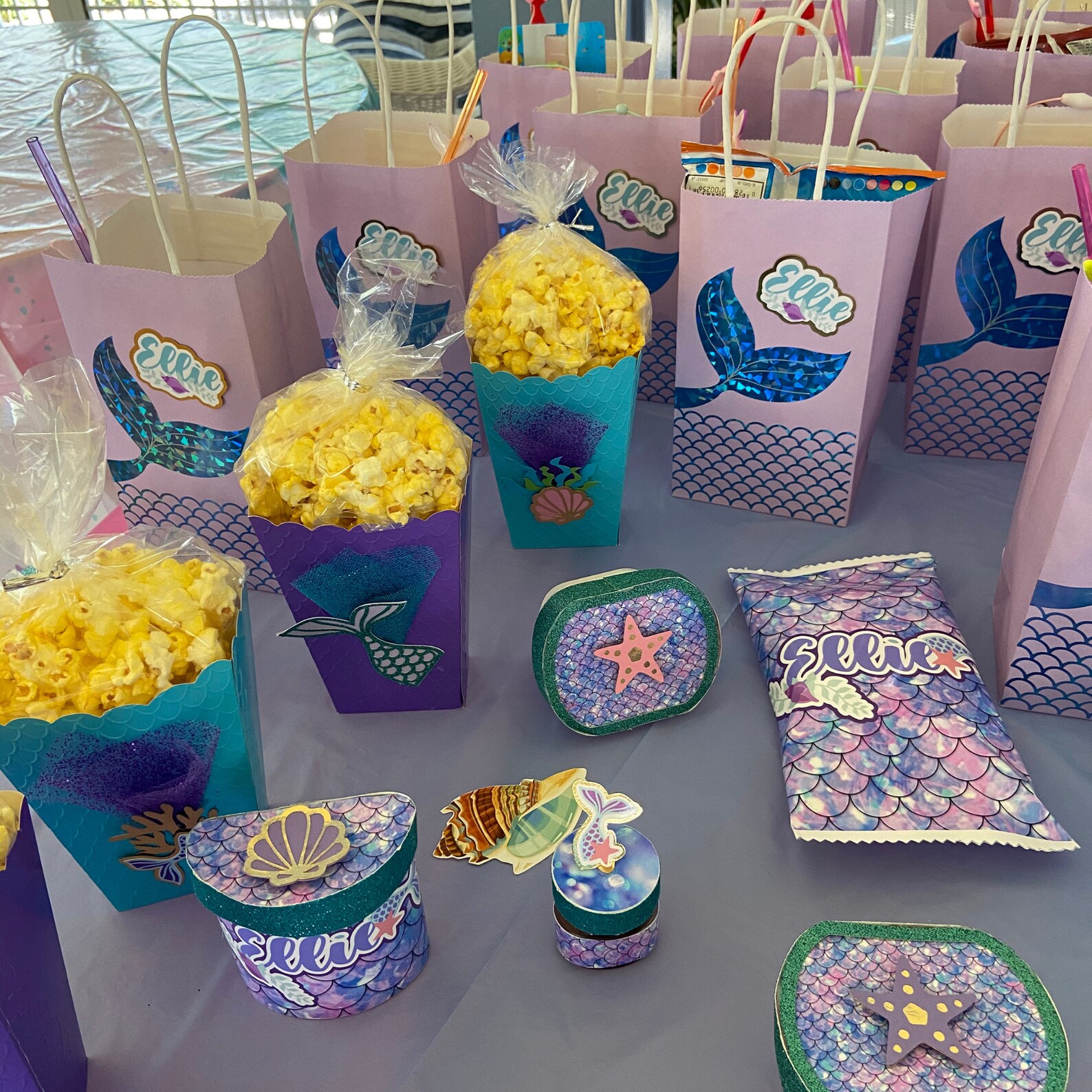 Mermaid Popcorn Boxes Custom Popcorn Box Mermaid Decor Etsy