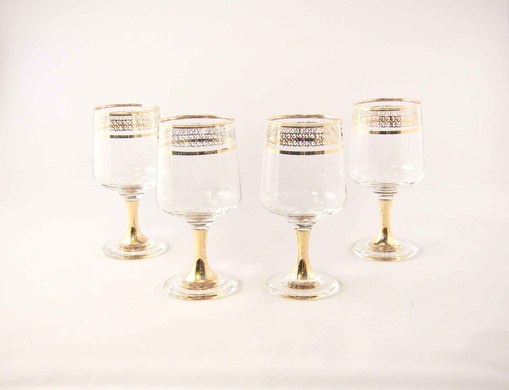 Vintage Liqueur Glasses With Ornate Gold Detail Etsy Canada