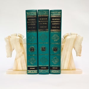 Vintage Onyx Horse Bookends