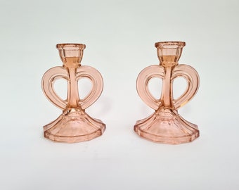 Art Deco Glass Candle Holders