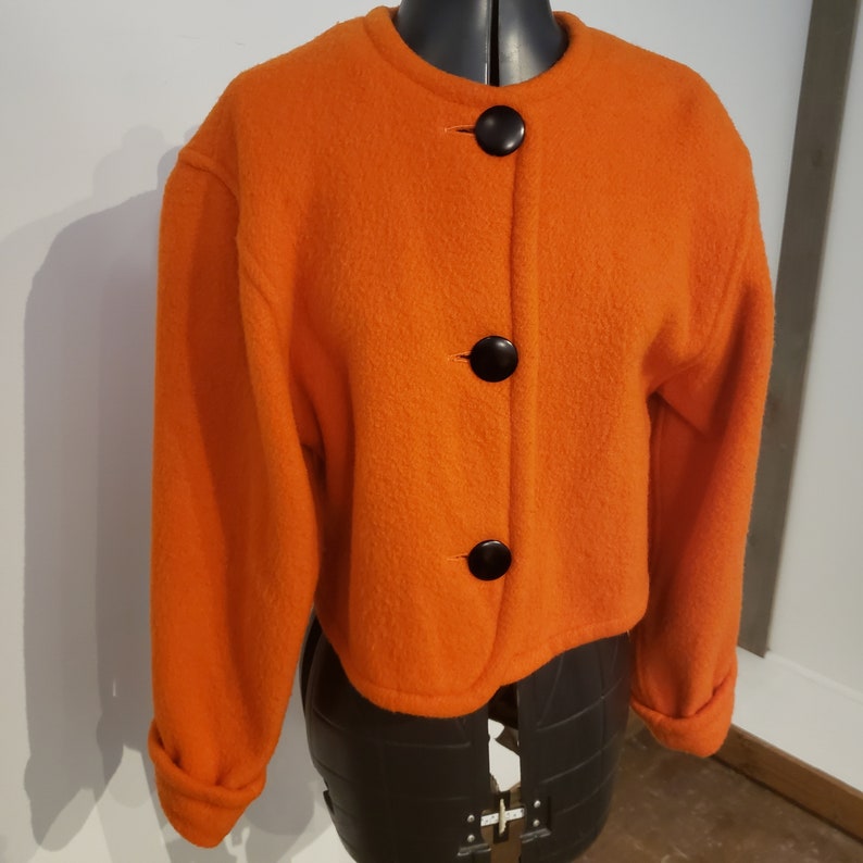 1980s Orange Boiled Wool Jacket