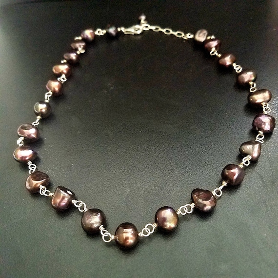 Vintage Peacock Rainbow Fresh Water Pearl Necklace