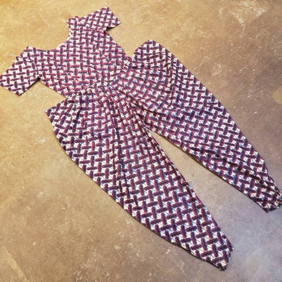 1990s Dashiki Print Harem Pants Jumpsuit
