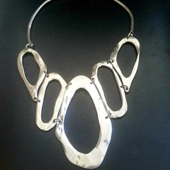 Silver Clay Statement Necklace
