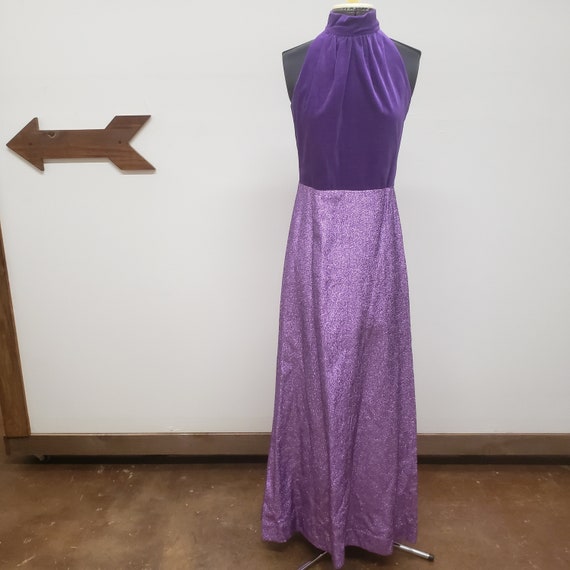 purple lame dress